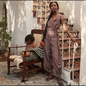 Doen Eliza Jumpsuit in Blue Laurel Canyon Rose